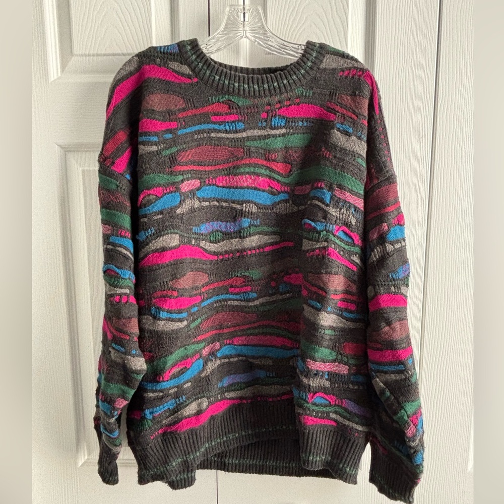Vintage Florence Tricot, made in Italy, multicolor patterned Men's Sweater